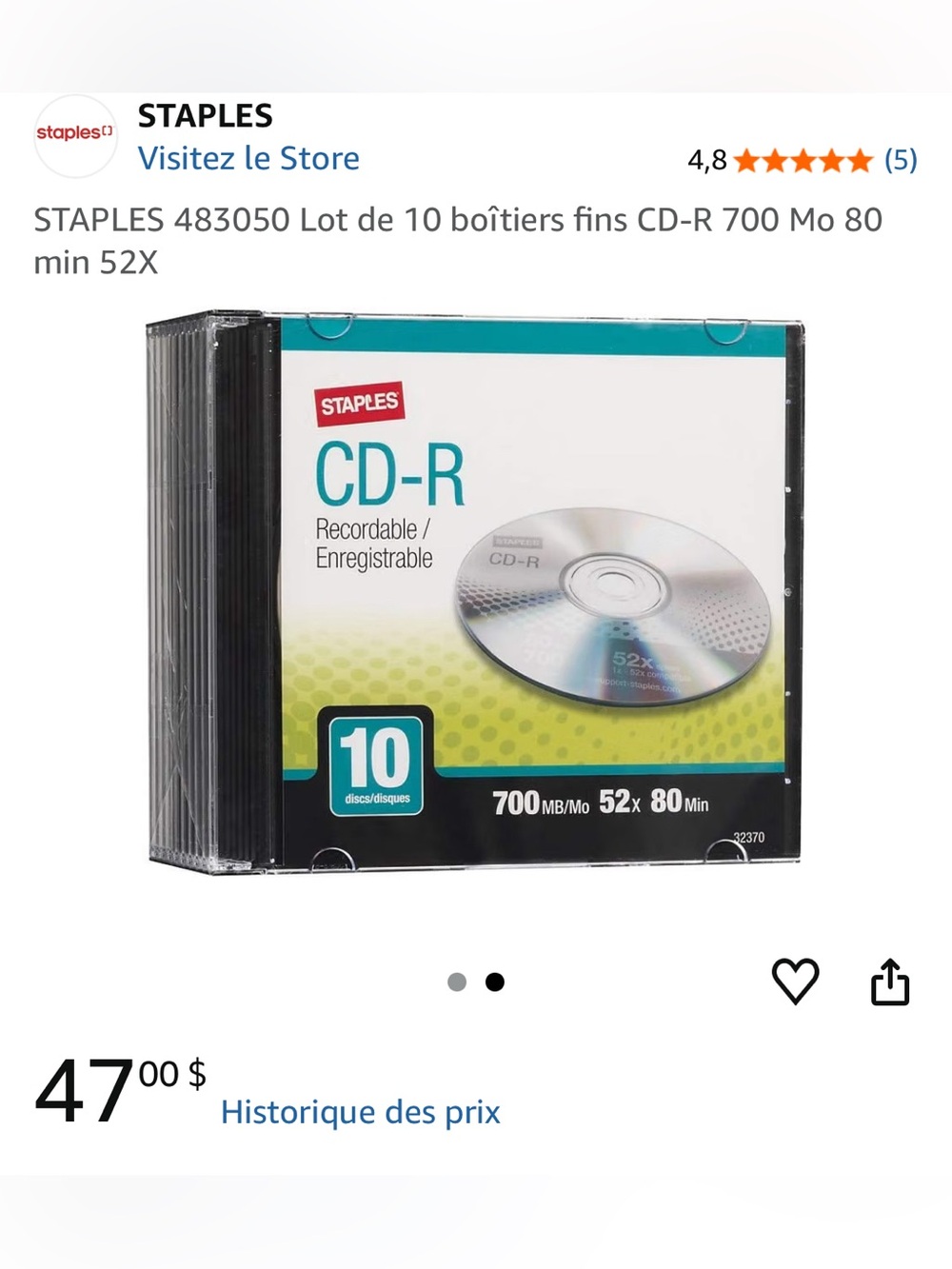 Staple Silver CD-R Discs (Pack)